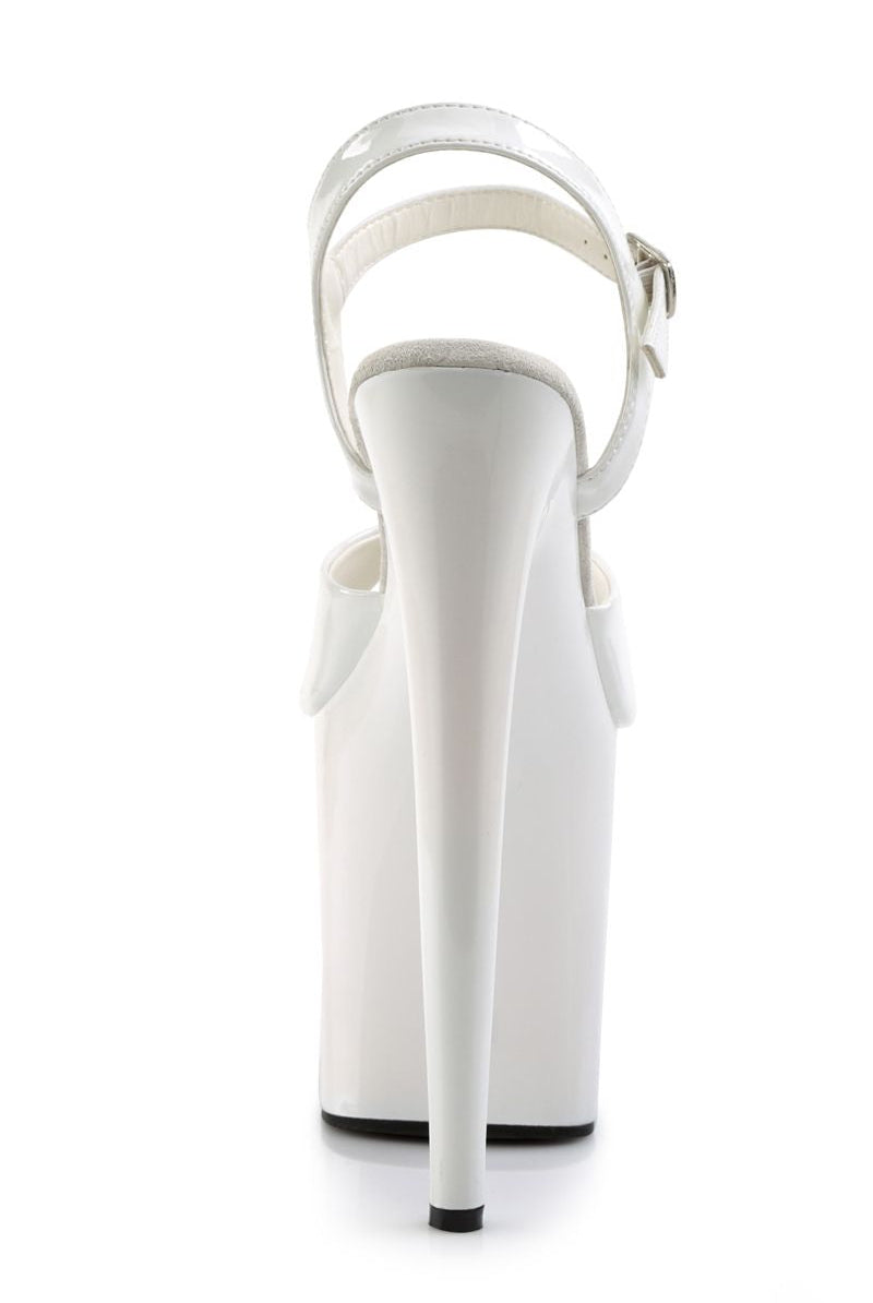 Pleaser USA Flamingo-809 8inch Pleasers - Patent White-Pleaser USA-Pole Junkie