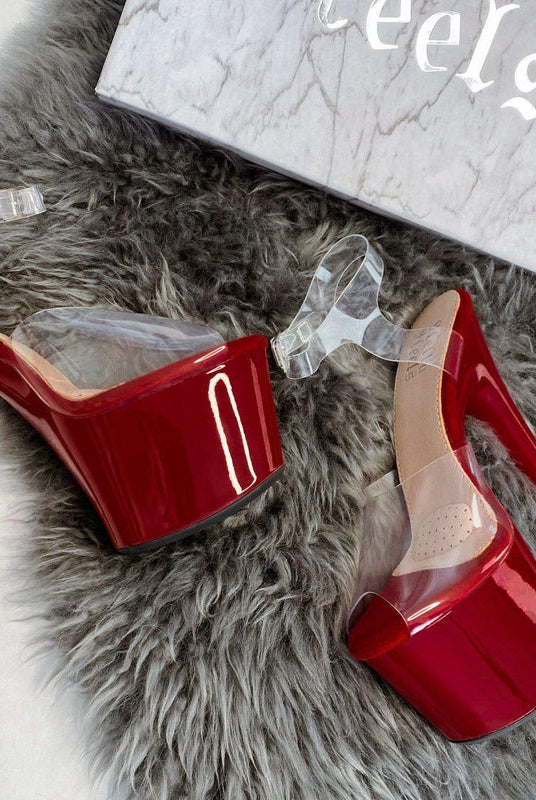 Hella Heels Classic Gloss 7inch Stilettos - Chilli-Hella Heels-Pole Junkie