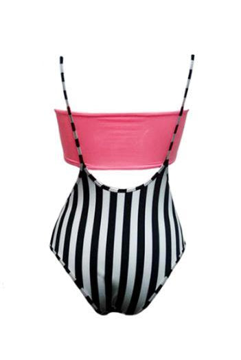 Hamade Activewear High Waisted Sling Bottoms - Black and White Striped-Hamade Activewear-Pole Junkie