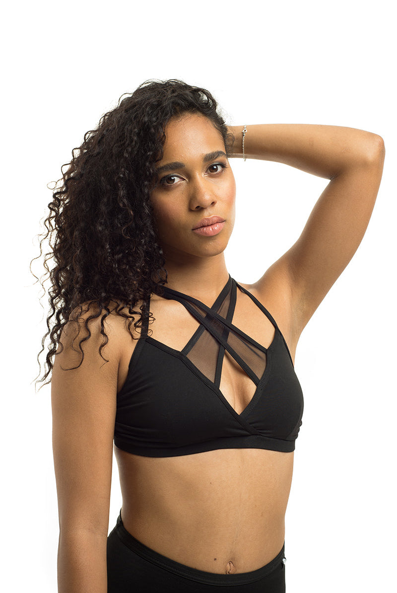Poledancerka X-Front Top - Black-Poledancerka-Pole Junkie