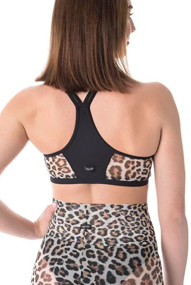 Dragonfly Victoria Sports Bra - Leopard Mesh-Dragonfly-Pole Junkie