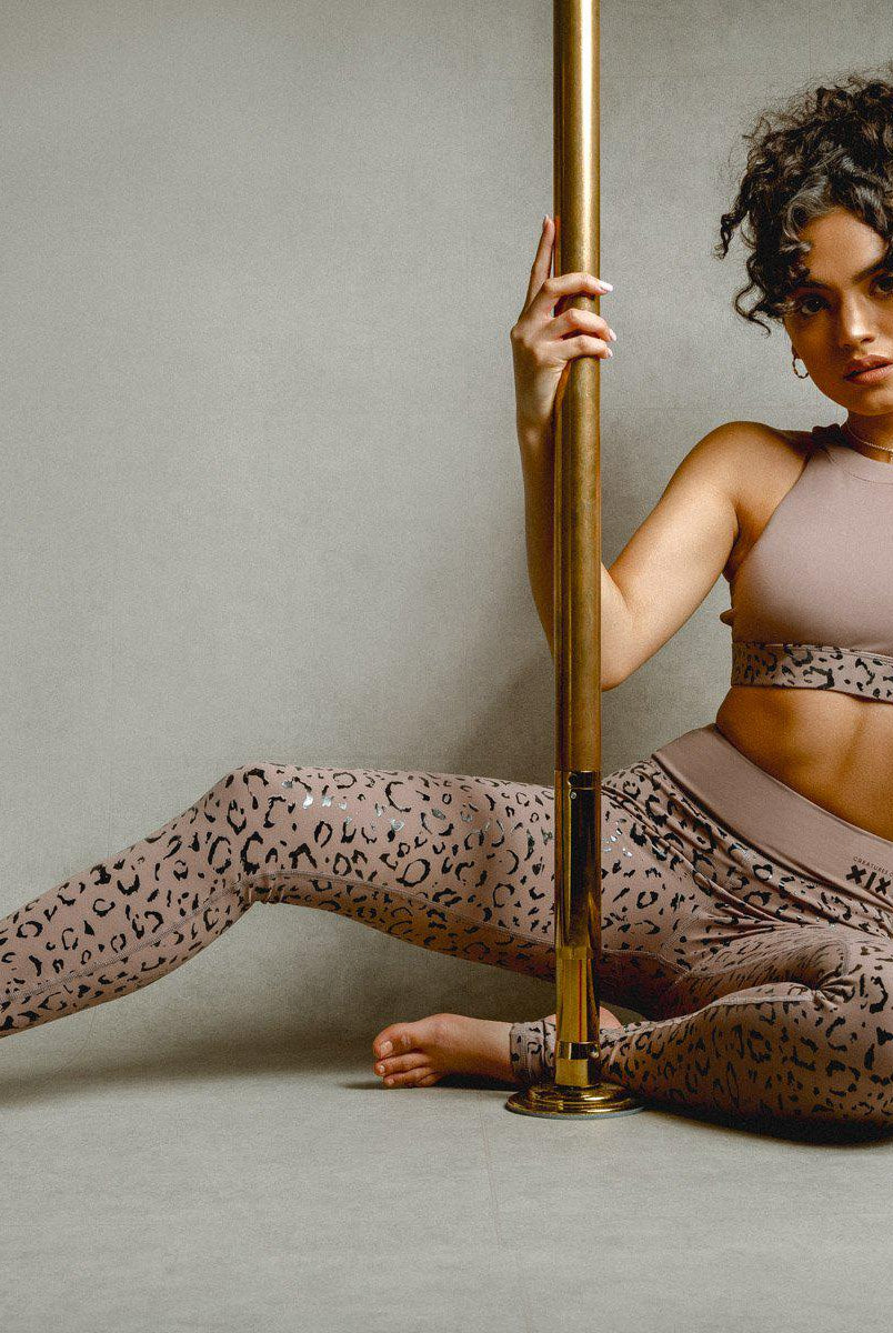 Creatures of XIX Gecko Grip Leggings - Dusky Leopard-Creatures of XIX-Pole Junkie