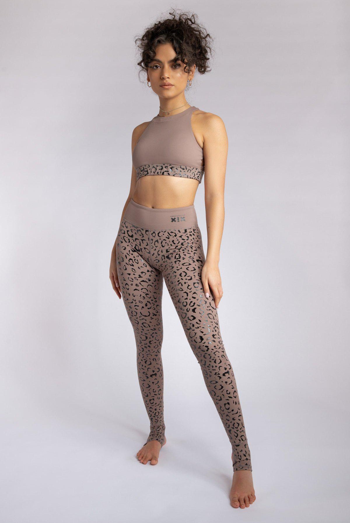 Creatures of XIX Gecko Grip Leggings - Dusky Leopard-Creatures of XIX-Pole Junkie