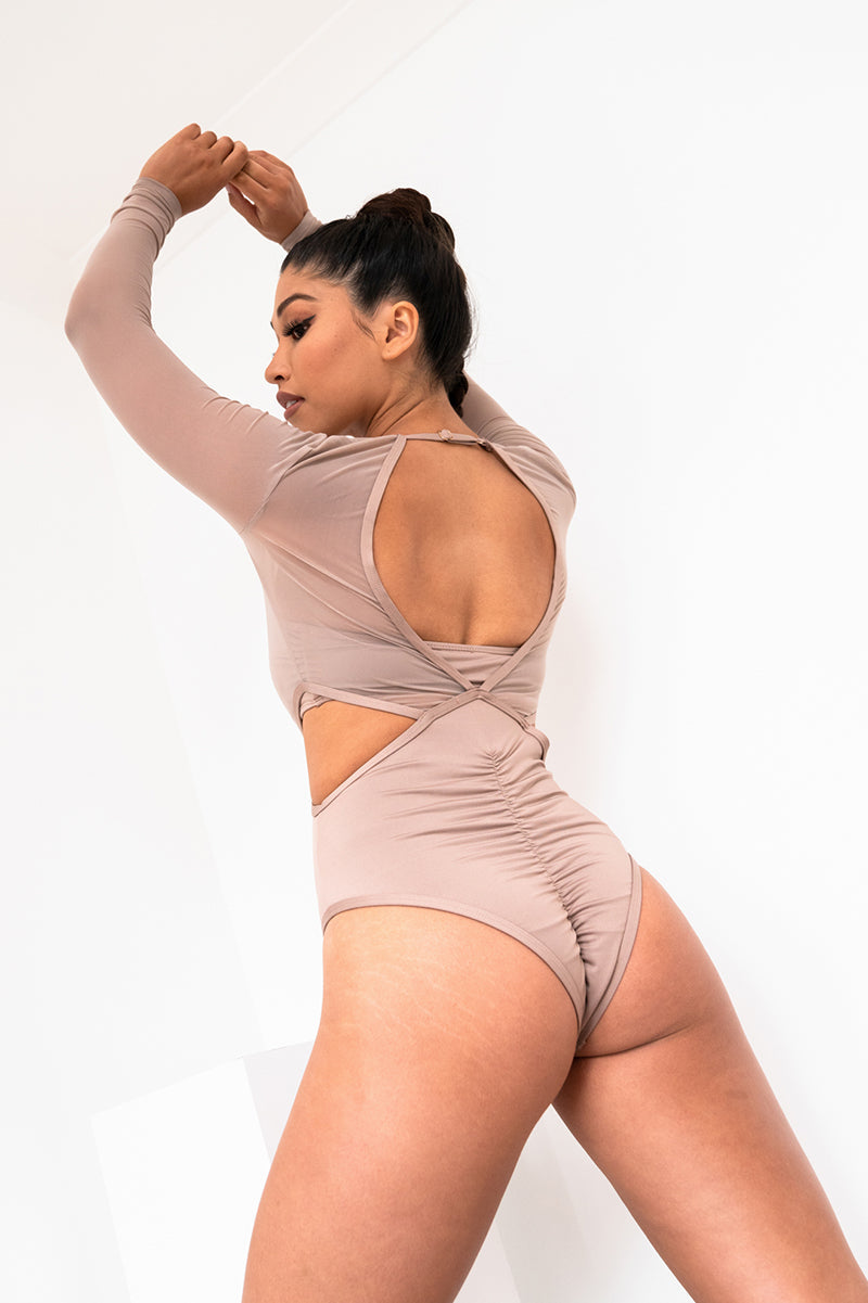 Lunalae Diana Bodysuit - Recycled Mocha-Lunalae-Pole Junkie