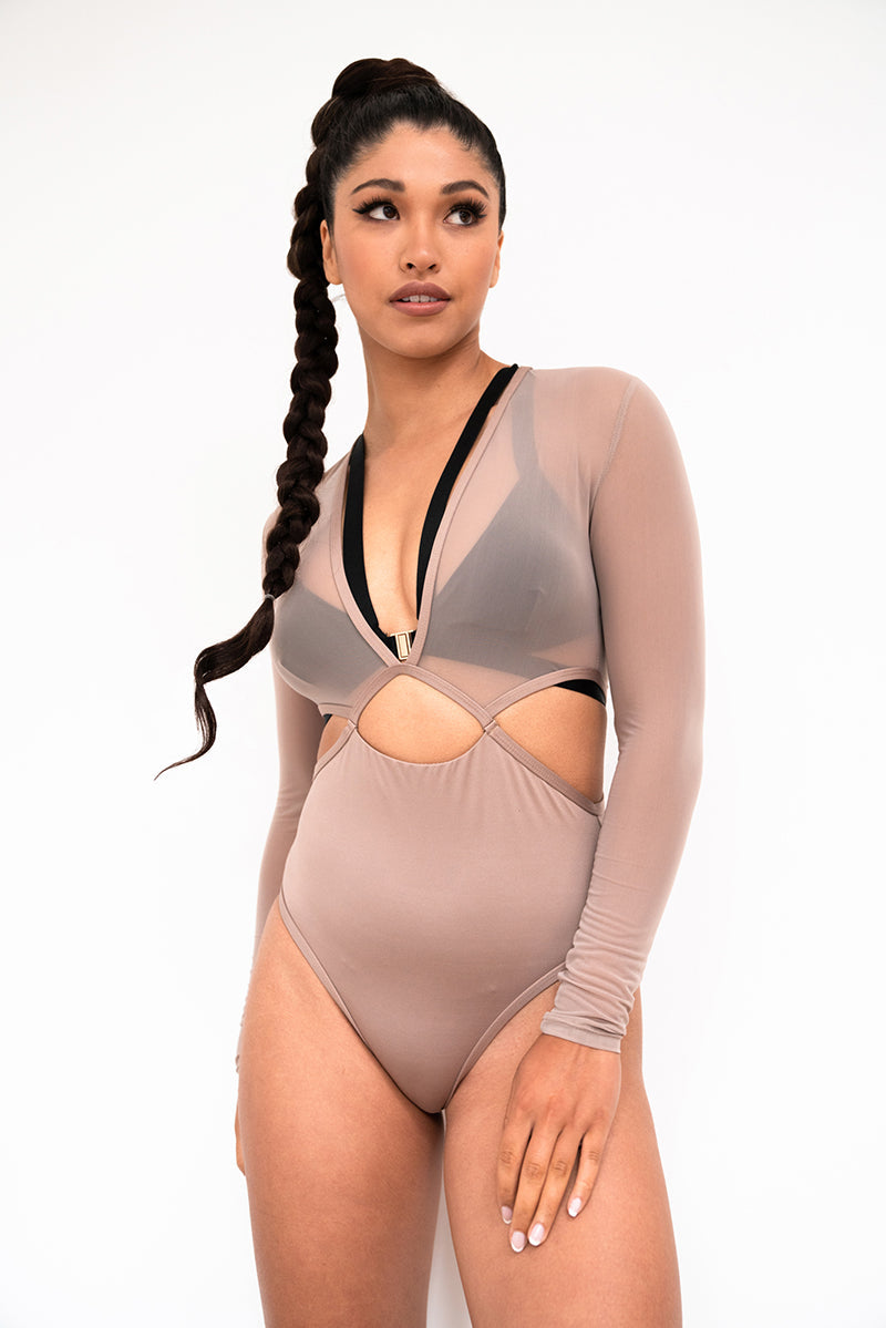 Lunalae Diana Bodysuit - Recycled Mocha-Lunalae-Pole Junkie