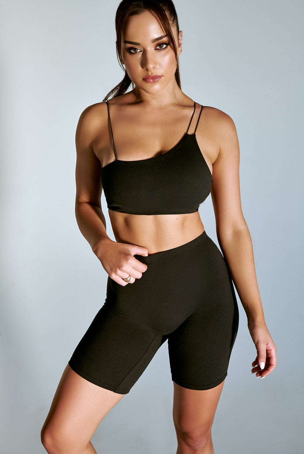 Creatures of XIX LuxLounge One Shoulder Illusion Top - Black-Creatures of XIX-Pole Junkie