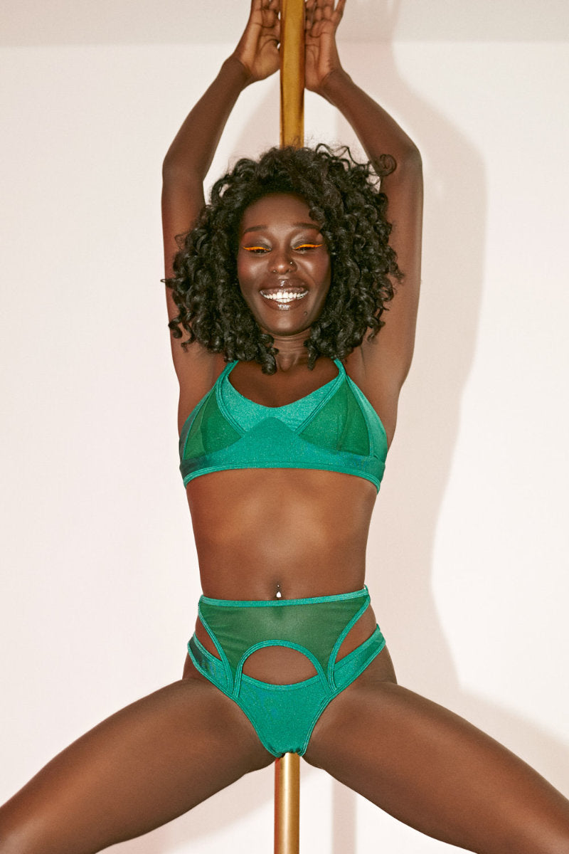 Creatures of XIX Classique Triangle Bralette - Emerald-Creatures of XIX-Pole Junkie