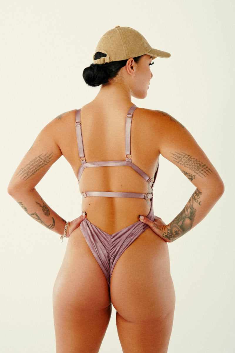 CXIX Aphrodite Bodysuit - Lilac Suede-Creatures of XIX-Pole Junkie