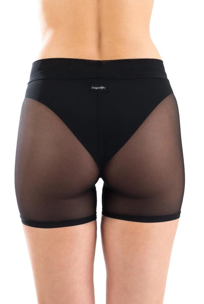 Dragonfly Zoe Shorts - Black Mesh-Dragonfly-Pole Junkie