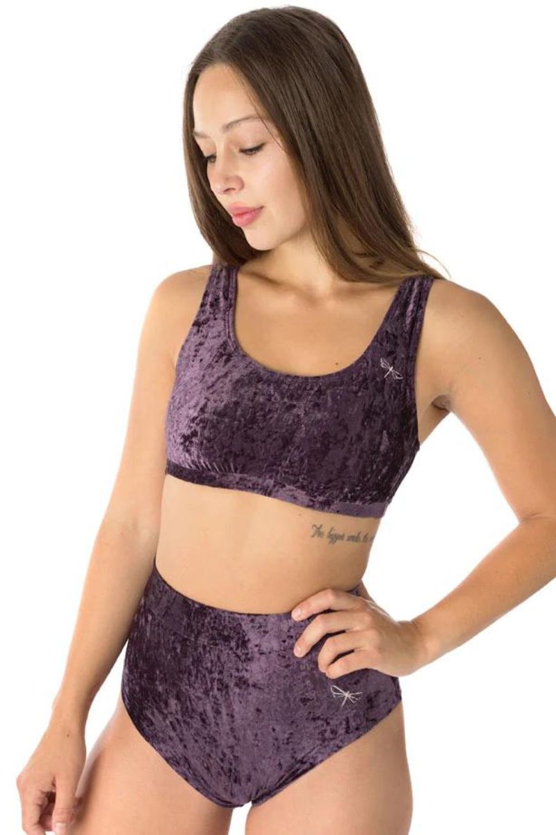 Dragonfly Lola High-Waisted Shorts - Velvet Purple-Dragonfly-Pole Junkie