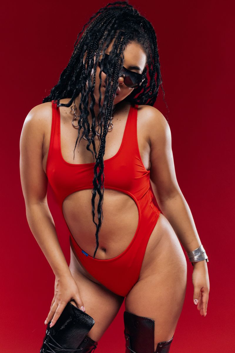 MÆD Siren Bodysuit - Red-MÆD-Pole Junkie