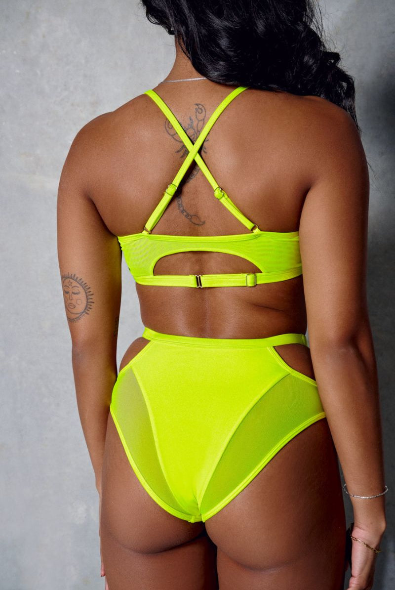 CXIX Classique Doubled Up Top - Neon Yellow-Creatures of XIX-Pole Junkie
