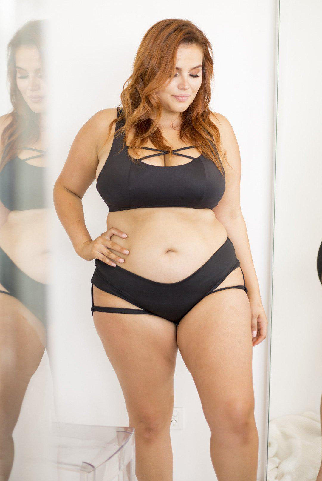 Lunalae Lure You Low-Rise Garter Shorts - Black-Lunalae-Pole Junkie