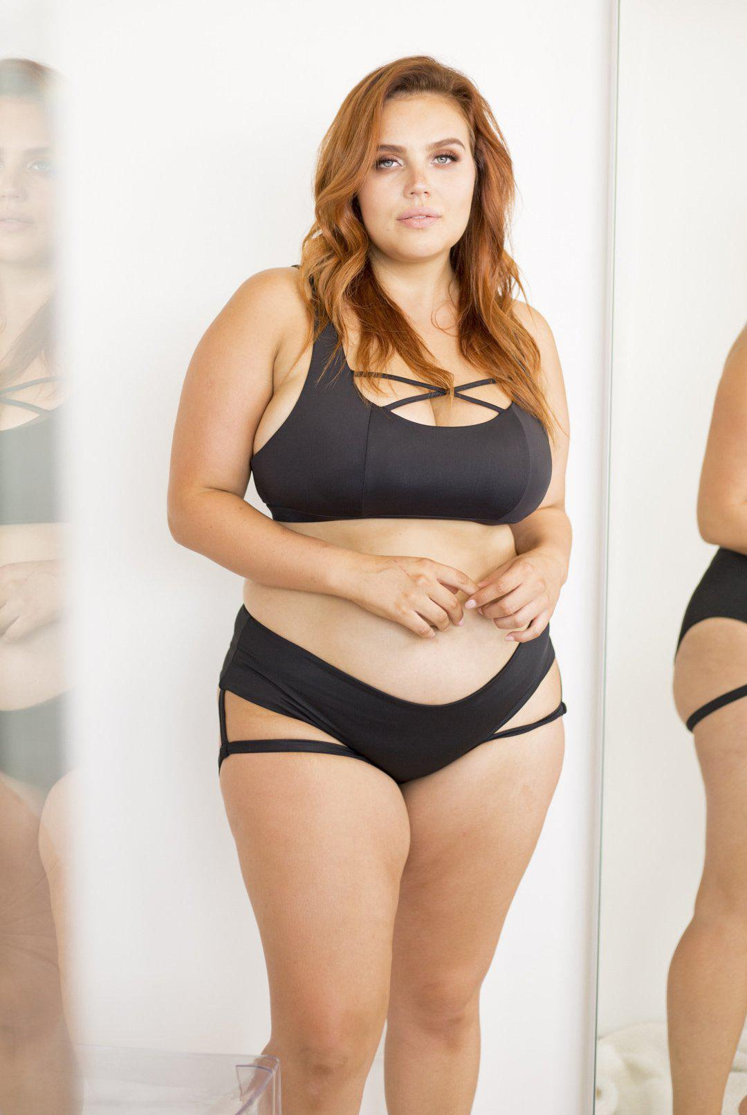 Lunalae Lure You Low-Rise Garter Shorts - Black-Lunalae-Pole Junkie