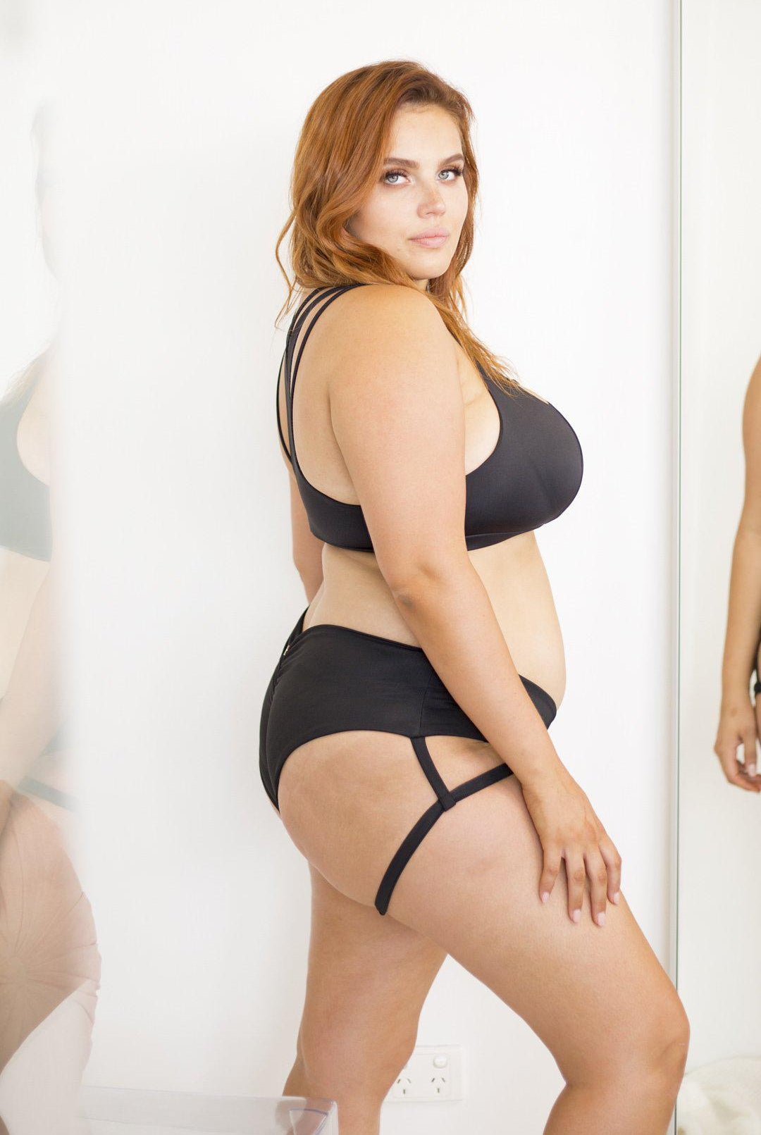 Lunalae Lure You Low-Rise Garter Shorts - Black-Lunalae-Pole Junkie