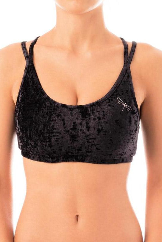 Dragonfly Velvet Nicole Top - Black-Dragonfly-Pole Junkie