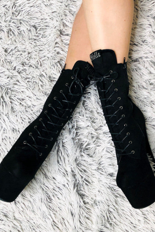 Hella Heels BabyDoll 7inch Boots - Black-Hella Heels-Pole Junkie