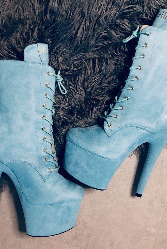 Hella Heels BabyDoll 7inch Boots - Baby Blue-Hella Heels-Pole Junkie