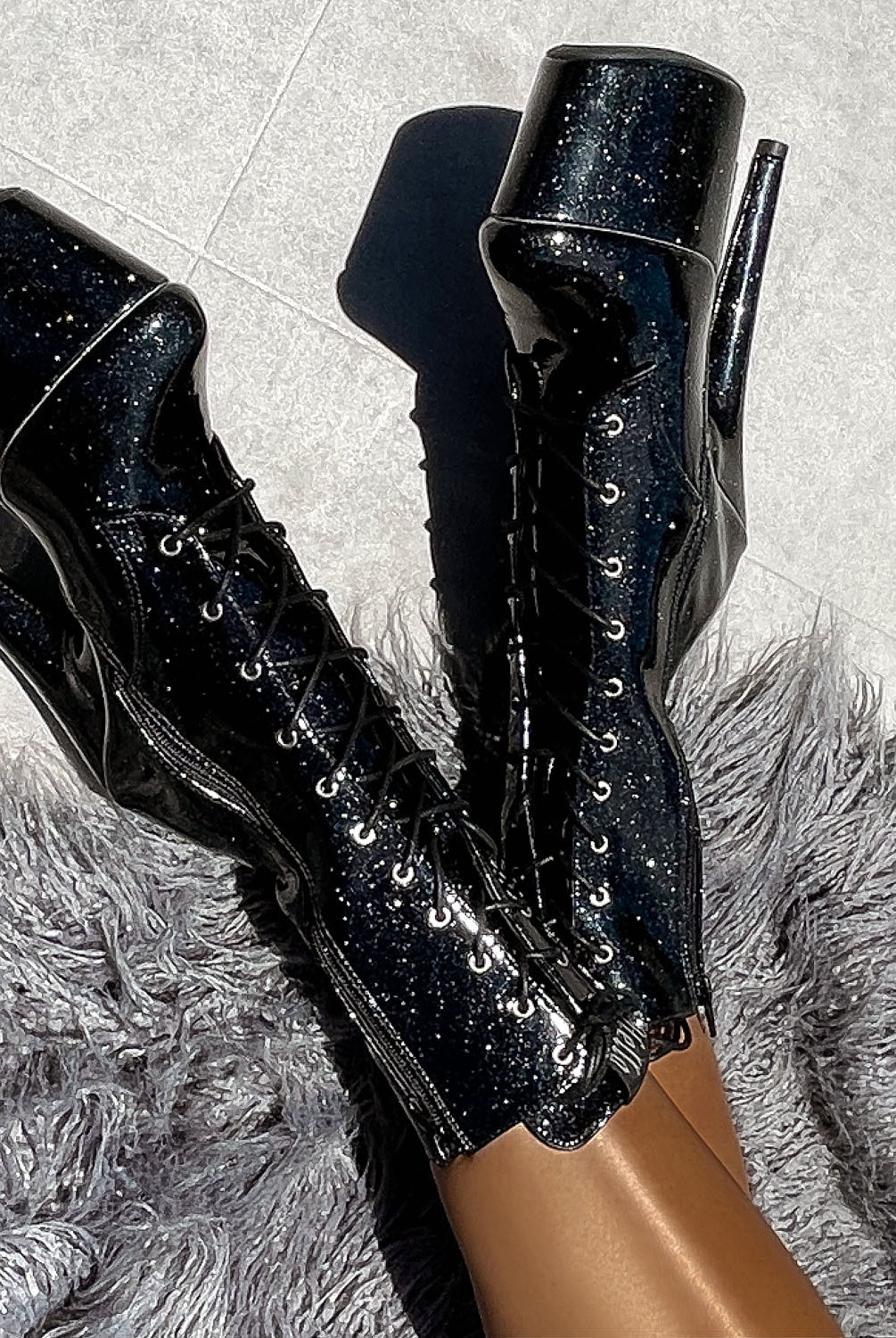 Hella Heels The Glitterati 7inch Boots - Sin City-Hella Heels-Pole Junkie