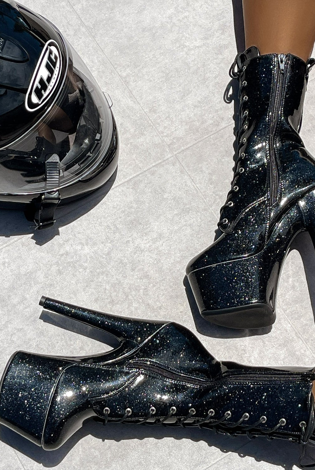 Hella Heels The Glitterati 7inch Boots - Sin City-Hella Heels-Pole Junkie