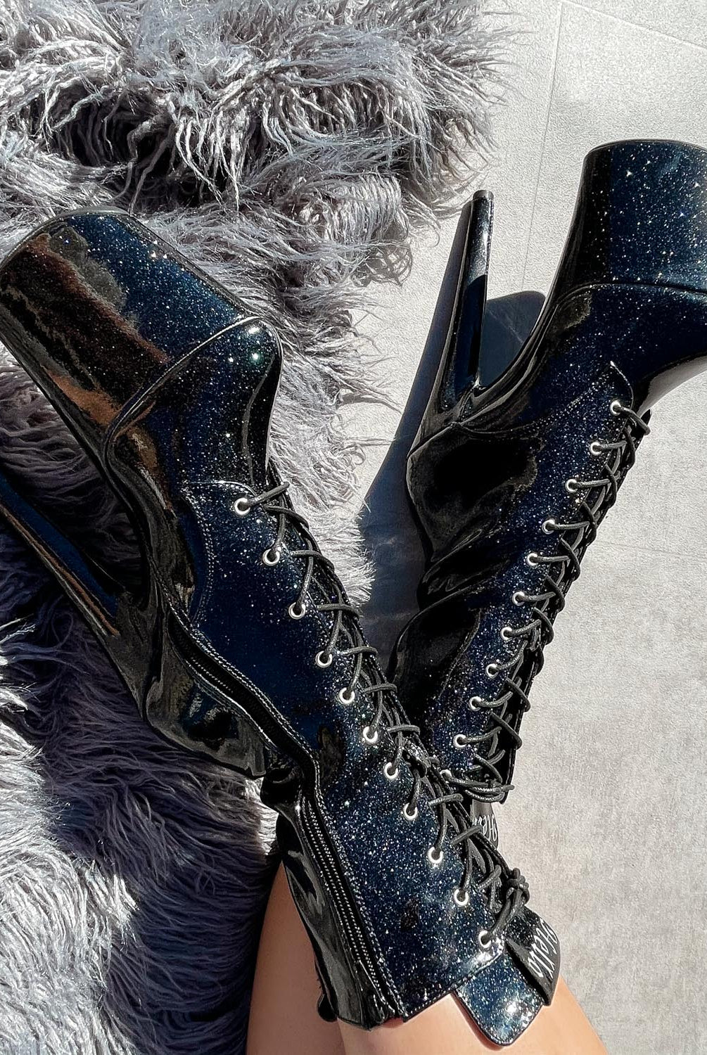 Hella Heels The Glitterati 8inch Boots - Sin City-Hella Heels-Pole Junkie