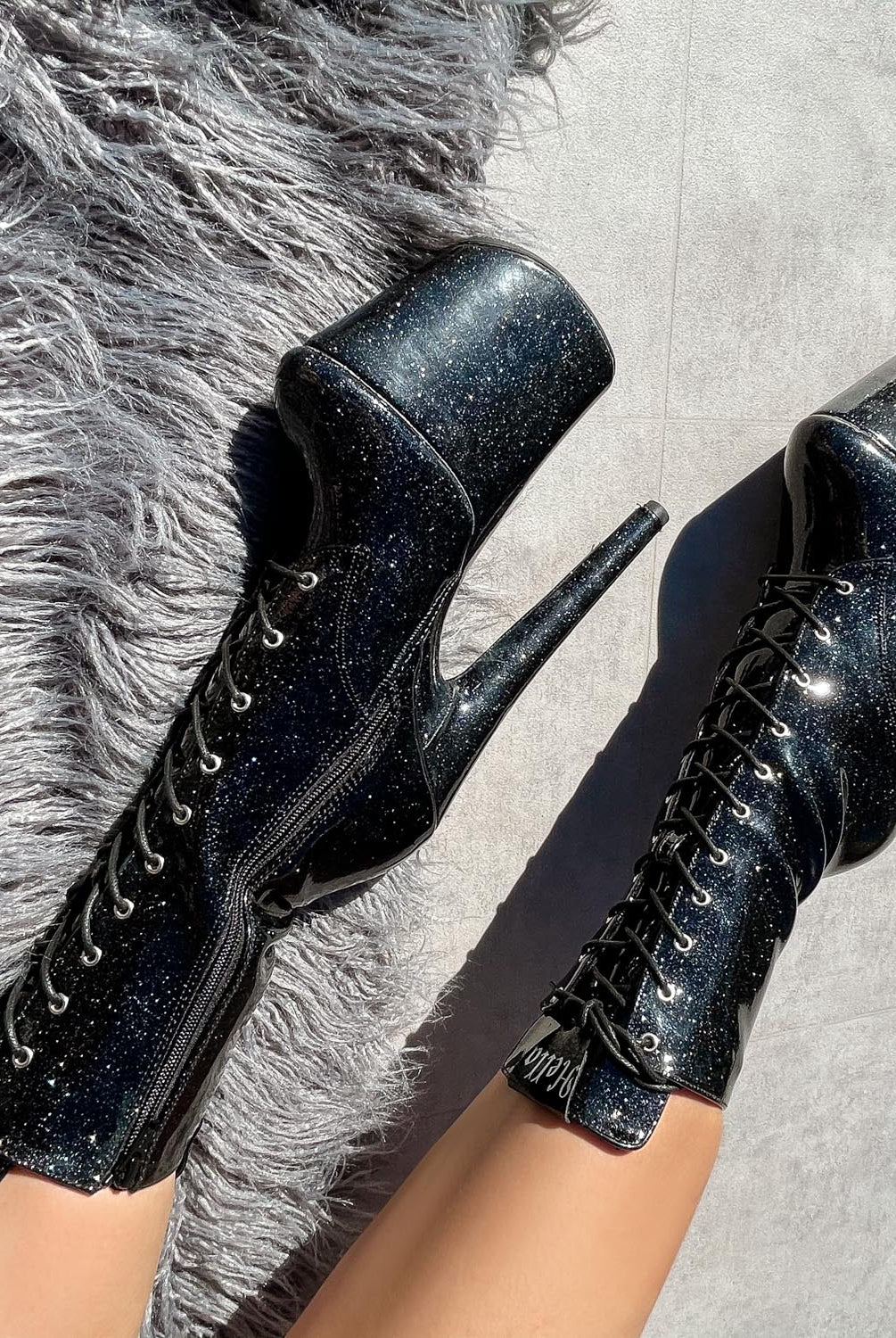 Hella Heels The Glitterati 8inch Boots - Sin City-Hella Heels-Pole Junkie