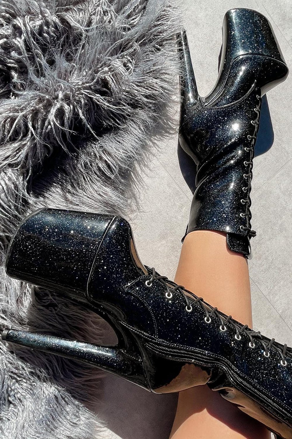 Hella Heels The Glitterati 8inch Boots - Sin City-Hella Heels-Pole Junkie