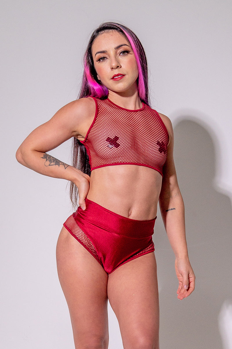 Sorte Feeling Myself Top - Red-Sorte-Pole Junkie