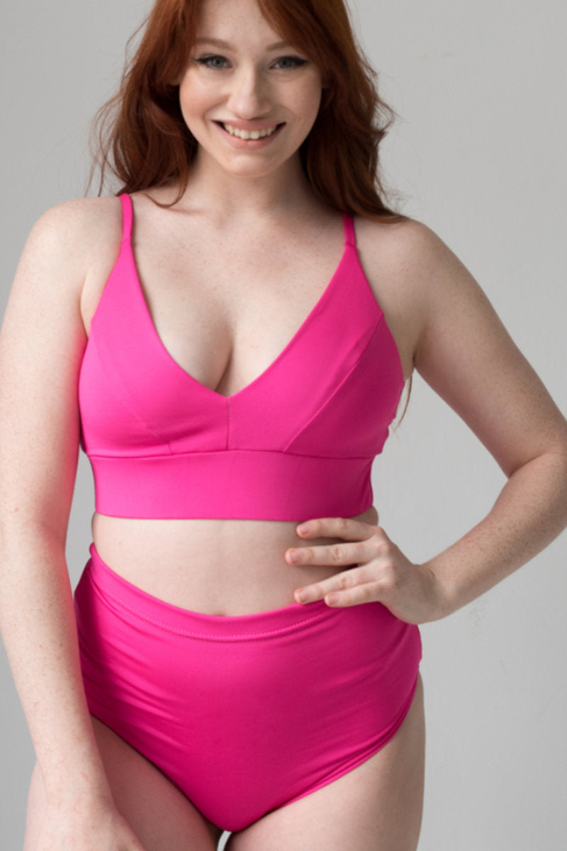 Pole Addict Lena Basic Top - Neon Pink-Pole Addict-Pole Junkie