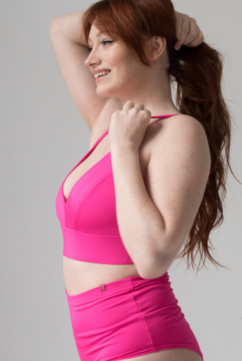Pole Addict Lena Basic Top - Neon Pink-Pole Addict-Pole Junkie