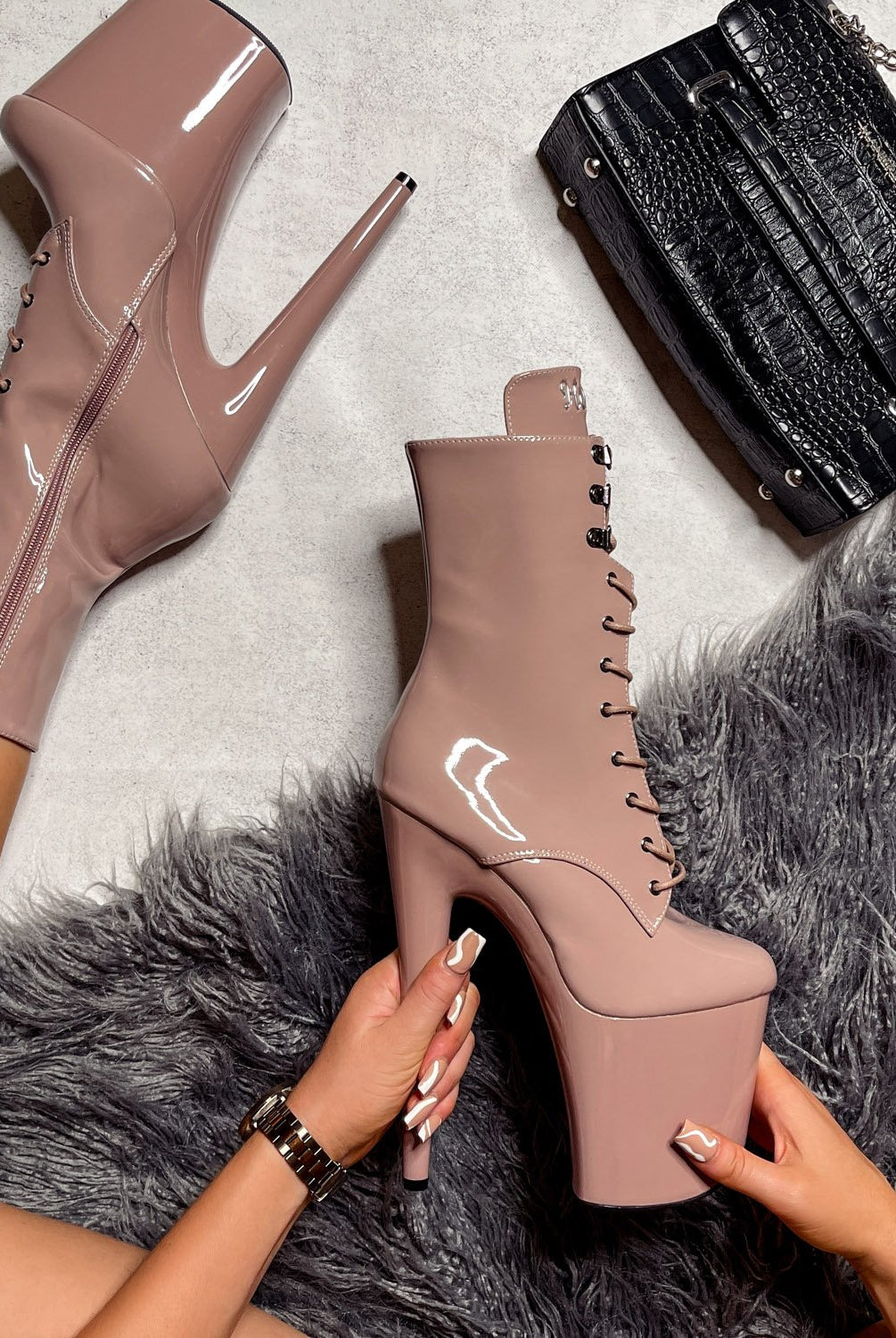 Hella Heels LipKit 8inch Boots - Boujee-Hella Heels-Pole Junkie