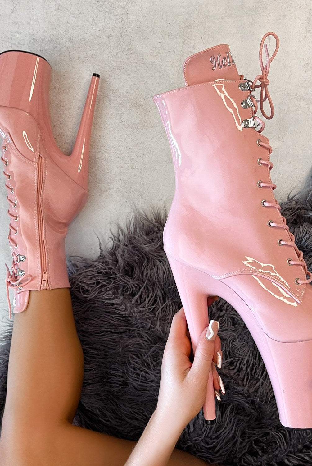 Hella Heels LipKit 8inch Boots - Candy Shop-Hella Heels-Pole Junkie