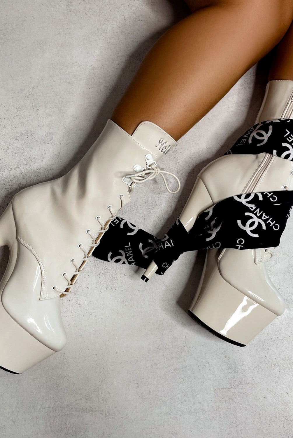 Hella Heels LipKit 7inch Boots - No Angel-Hella Heels-Pole Junkie