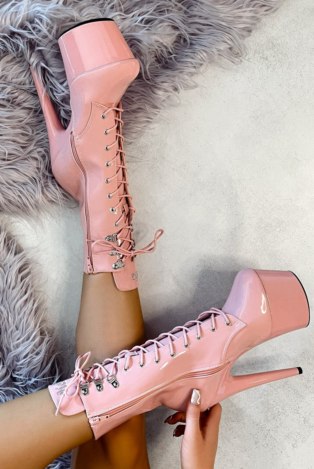 Hella Heels LipKit 7inch Boots - Candy Shop-Hella Heels-Pole Junkie