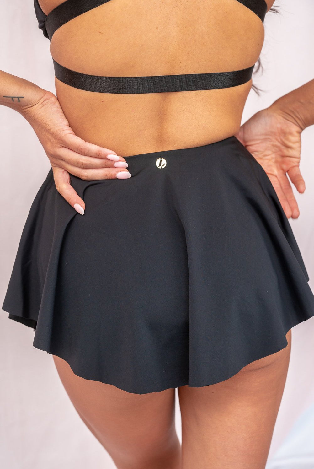 Lunalae Free Flow High Waist Shorts - Black-Lunalae-Pole Junkie