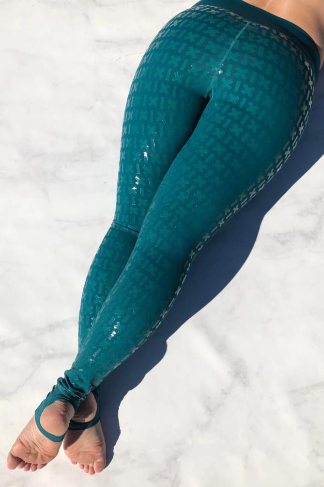 Creatures of XIX Gecko Grip Leggings - Teal-Creatures of XIX-Pole Junkie