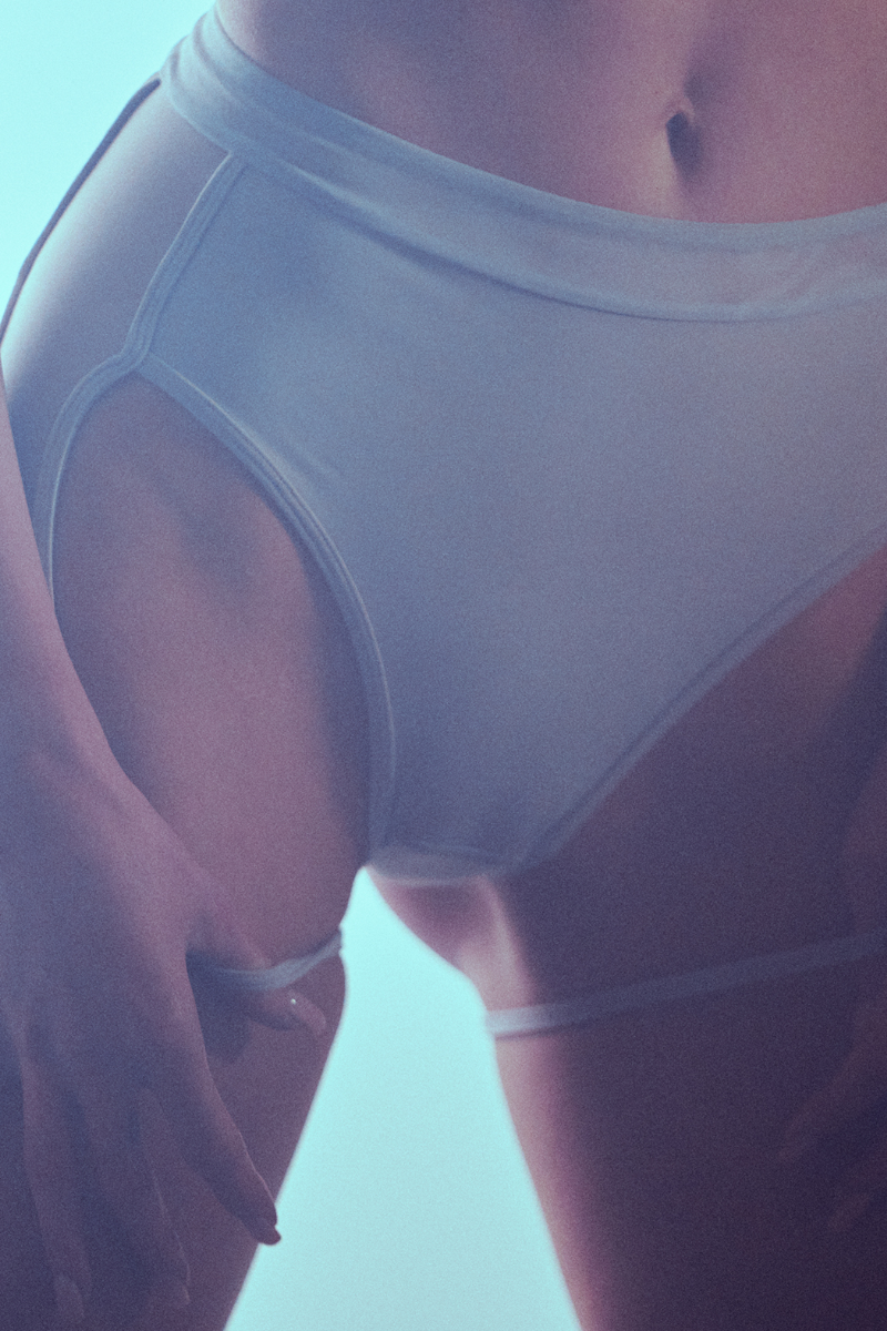 Hamade Activewear Mesh-side Garter Bottoms - Light Grey-Hamade Activewear-Pole Junkie