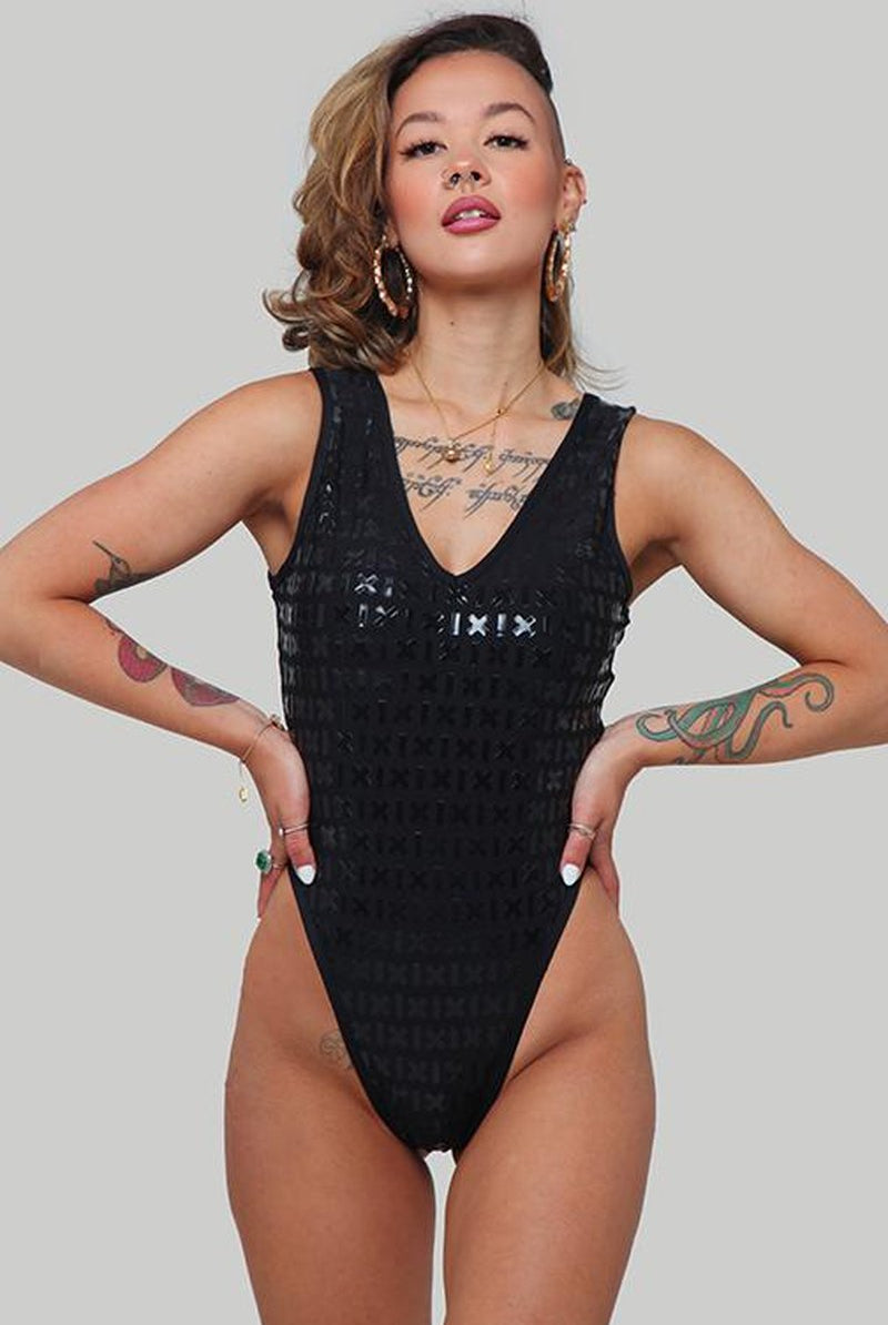 Creatures of XIX Gecko Grip Bodysuit - Black-Creatures of XIX-Pole Junkie