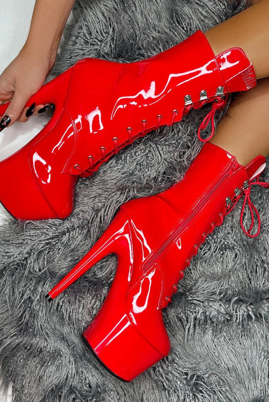 * Pre Order * Hella Heels LipKit 7inch Boots - Cherry Pie-Hella Heels-Pole Junkie