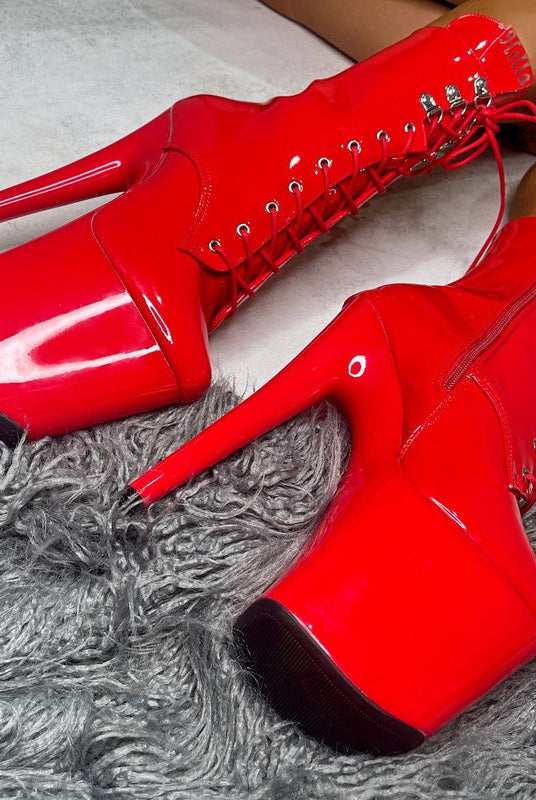 * Pre Order * Hella Heels LipKit 8inch Boots - Cherry Pie-Hella Heels-Pole Junkie