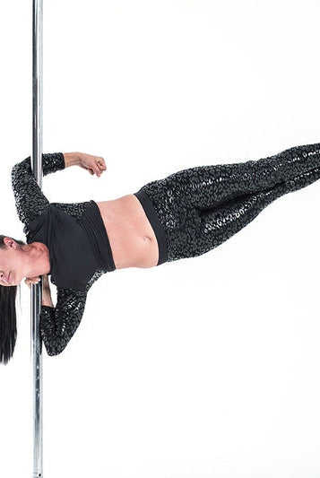 Paradise Chick Superhero Series Ultra Grip Crop Top - Black Leopard-Paradise Chick-Pole Junkie