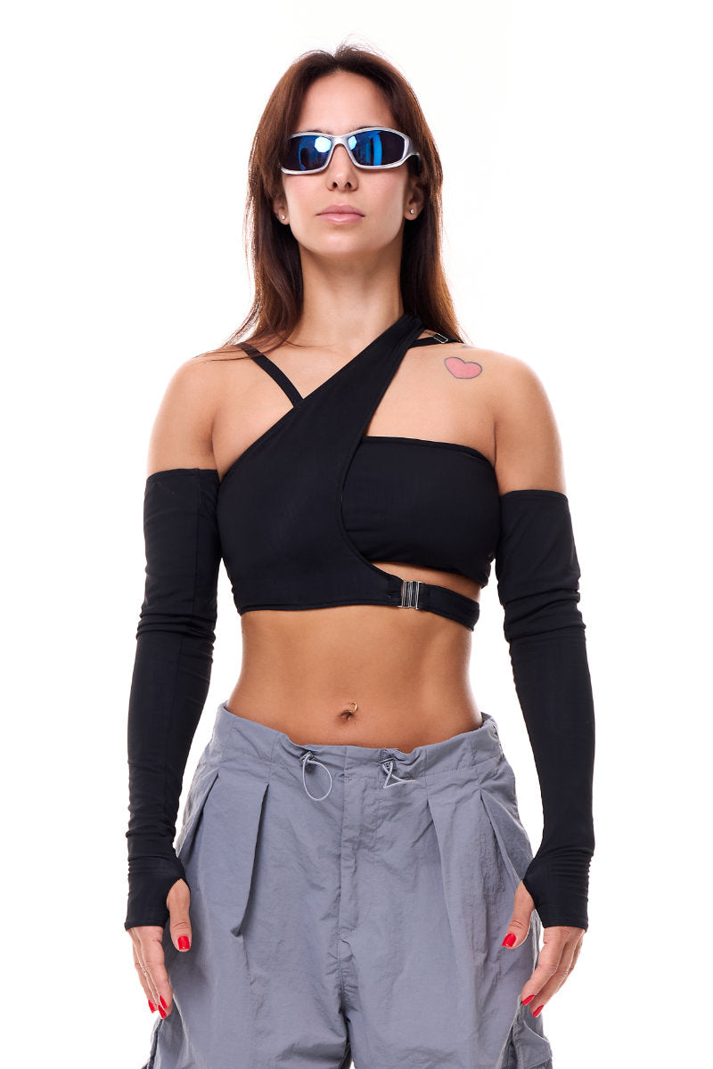 MÆD Kitana Top - Matte Black-MÆD-Pole Junkie