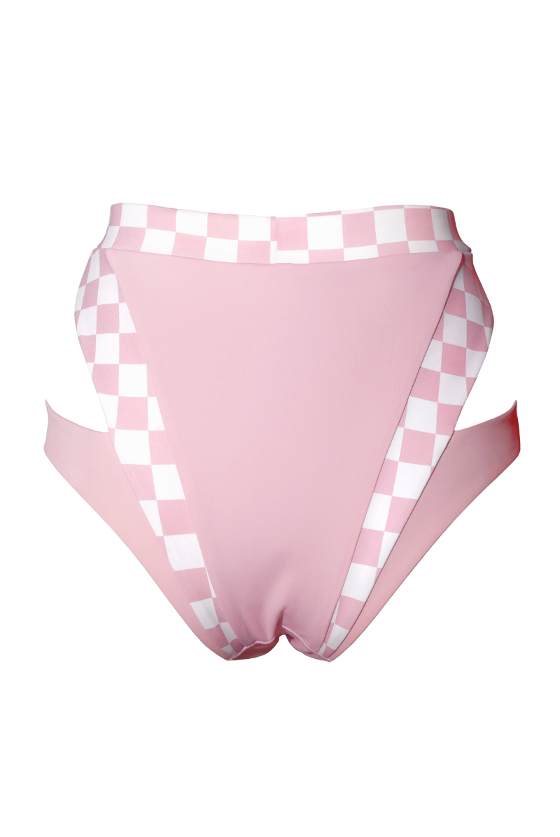 Hamade Activewear High Waisted Bottoms - Checkered Light Pink-Hamade Activewear-Pole Junkie