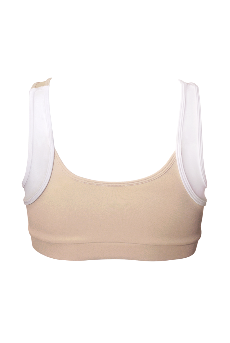 Hamade Activewear Asymmetric Top - Beige-Hamade Activewear-Pole Junkie