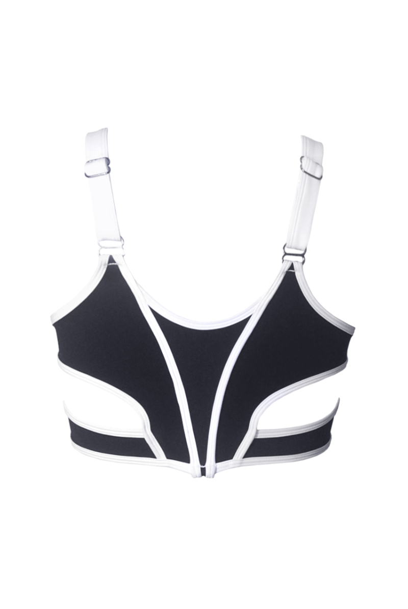 Hamade Activewear Scoop Neck - Black / White Binding-Hamade Activewear-Pole Junkie