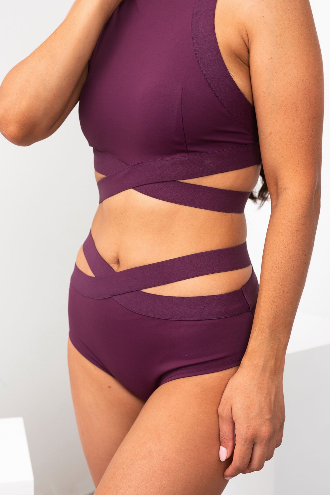 Lunalae Tara Low Waisted Bottoms - Recycled Mulberry-Lunalae-Pole Junkie