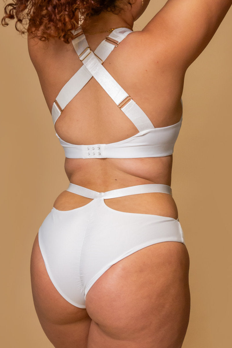 Tatiana Activewear Harley Shorts - Matte White-Tatiana Activewear-Pole Junkie