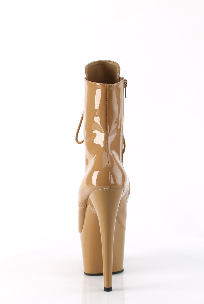 Pleaser USA Adore-1020 7inch Pleaser Boots - Patent Toffee-Pleaser USA-Pole Junkie
