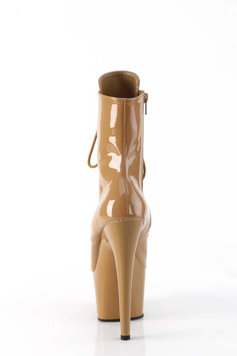 Pleaser USA Adore-1020 7inch Pleaser Boots - Patent Toffee-Pleaser USA-Pole Junkie