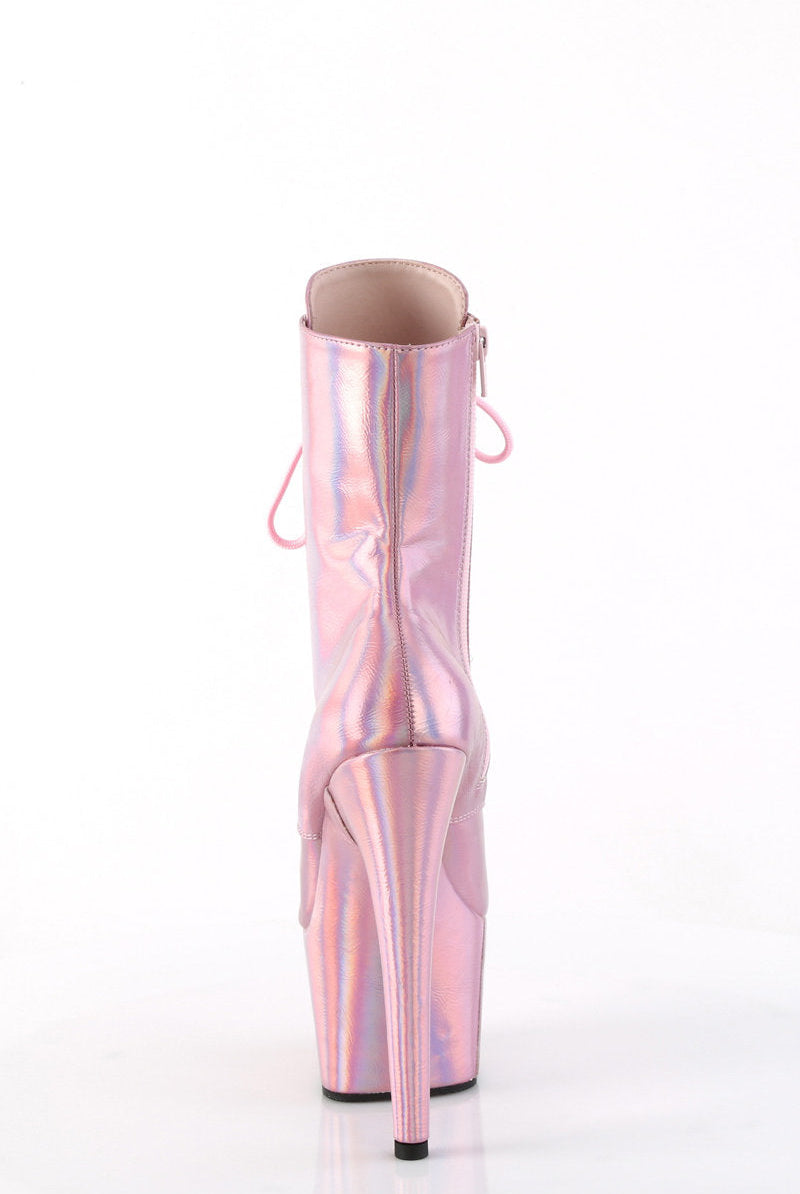 Pleaser USA Adore-1020HG 7inch Pleaser Boots - Holographic Baby Pink-Pleaser USA-Pole Junkie